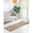 thumbnail image 1 of Unique Loom Trellis Shag Collection Area Rug - Ruby (2' x 5' Runner Light Brown/Ivory), 1 of 11