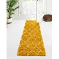 thumbnail image 1 of Unique Loom Trellis Shag Collection Area Rug - Ruby (2' x 6' Runner Yellow/Ivory), 1 of 11