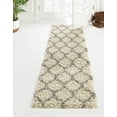 thumbnail image 1 of Unique Loom Trellis Shag Collection Area Rug - Ruby (2' x 7' Runner Ivory/Gray), 1 of 11
