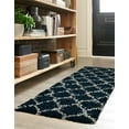 thumbnail image 1 of Unique Loom Trellis Shag Collection Area Rug - Ruby (2' x 8' Runner Navy Blue/Ivory), 1 of 11