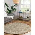 thumbnail image 1 of Unique Loom Trellis Shag Collection Area Rug - Ruby (3' 3" Round Light Brown/Ivory), 1 of 10
