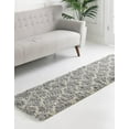 thumbnail image 1 of Unique Loom Trellis Shag Collection Area Rug - Ruby (3' 3" x 16' 5" Runner Gray/Ivory), 1 of 11