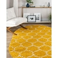 thumbnail image 1 of Unique Loom Trellis Shag Collection Area Rug - Ruby (4' x 6' Oval Yellow/Ivory), 1 of 10
