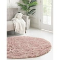 thumbnail image 1 of Unique Loom Trellis Shag Collection Area Rug - Ruby (5' 3" Round Light Pink/Ivory), 1 of 12