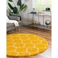 thumbnail image 1 of Unique Loom Trellis Shag Collection Area Rug - Ruby (5' 3" Round Yellow/Ivory), 1 of 10