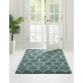 thumbnail image 1 of Unique Loom Trellis Shag Collection Area Rug - Ruby (5' 3" Square Light Blue/Ivory), 1 of 12
