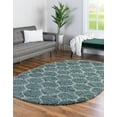 thumbnail image 1 of Unique Loom Trellis Shag Collection Area Rug - Ruby (5' 3" x 8' Oval Light Blue/Ivory), 1 of 10