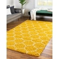 thumbnail image 1 of Unique Loom Trellis Shag Collection Area Rug - Ruby (5' 3" x 8' Rectangle Yellow/Ivory), 1 of 11