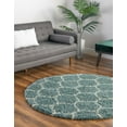 thumbnail image 1 of Unique Loom Trellis Shag Collection Area Rug - Ruby (6' Round Light Blue/Ivory), 1 of 11