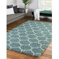 thumbnail image 1 of Unique Loom Trellis Shag Collection Area Rug - Ruby (6' x 9' Rectangle Light Blue/Ivory), 1 of 12