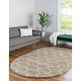 thumbnail image 1 of Unique Loom Trellis Shag Collection Area Rug - Ruby (7' 10" x 10' Oval Light Brown/Ivory), 1 of 10