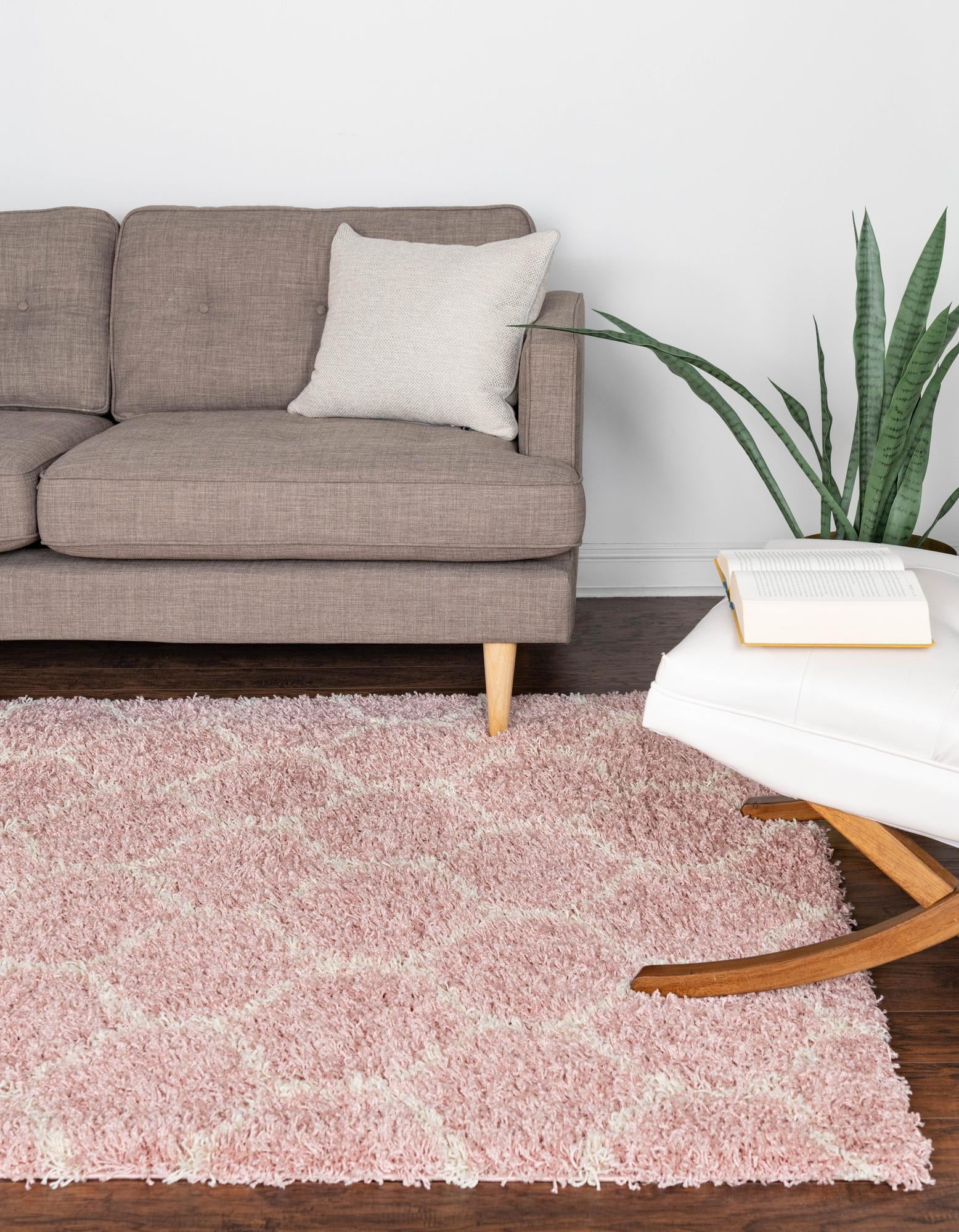 Unique Loom Trellis Shag Collection Area Rug - Ruby (9' x 12' Rectangle ...