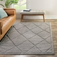 thumbnail image 1 of Unique Loom Trellis Shag Collection Area Rug - Ruth (10' 8" x 14' Rectangle Light Brown/Ivory), 1 of 7