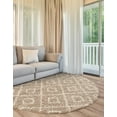 thumbnail image 1 of Unique Loom Trellis Shag Collection Area Rug - Ruth (10' Round Light Brown/Ivory), 1 of 11