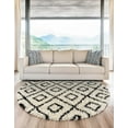 thumbnail image 1 of Unique Loom Trellis Shag Collection Area Rug - Ruth (10' Round White and Black/Ivory), 1 of 11