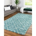 thumbnail image 1 of Unique Loom Trellis Shag Collection Area Rug - Ruth (10' x 13' Rectangle Aqua/Ivory), 1 of 9