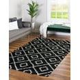 thumbnail image 1 of Unique Loom Trellis Shag Collection Area Rug - Ruth (10' x 13' Rectangle Black and White/Ivory), 1 of 11