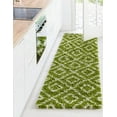 thumbnail image 1 of Unique Loom Trellis Shag Collection Area Rug - Ruth (2' 7" x 10' Runner Green/Ivory), 1 of 11