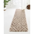 thumbnail image 1 of Unique Loom Trellis Shag Collection Area Rug - Ruth (2' 7" x 10' Runner Light Brown/Ivory), 1 of 11