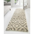 thumbnail image 1 of Unique Loom Trellis Shag Collection Area Rug - Ruth (2' 7" x 12' Runner Ivory/Gray), 1 of 11