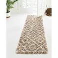 thumbnail image 1 of Unique Loom Trellis Shag Collection Area Rug - Ruth (2' 7" x 12' Runner Light Brown/Ivory), 1 of 11