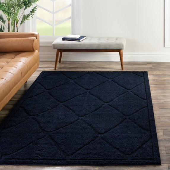 Unique Loom Trellis Shag Collection Area Rug - Ruth (2' x 5' 1" Runner Light Brown/Ivory)