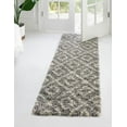 thumbnail image 1 of Unique Loom Trellis Shag Collection Area Rug - Ruth (2' x 7' Runner Gray/Ivory), 1 of 11