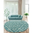 thumbnail image 1 of Unique Loom Trellis Shag Collection Area Rug - Ruth (3' 3" Round Aqua/Ivory), 1 of 9