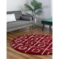 thumbnail image 1 of Unique Loom Trellis Shag Collection Area Rug - Ruth (3' 3" Round Burgundy Red/Ivory), 1 of 11