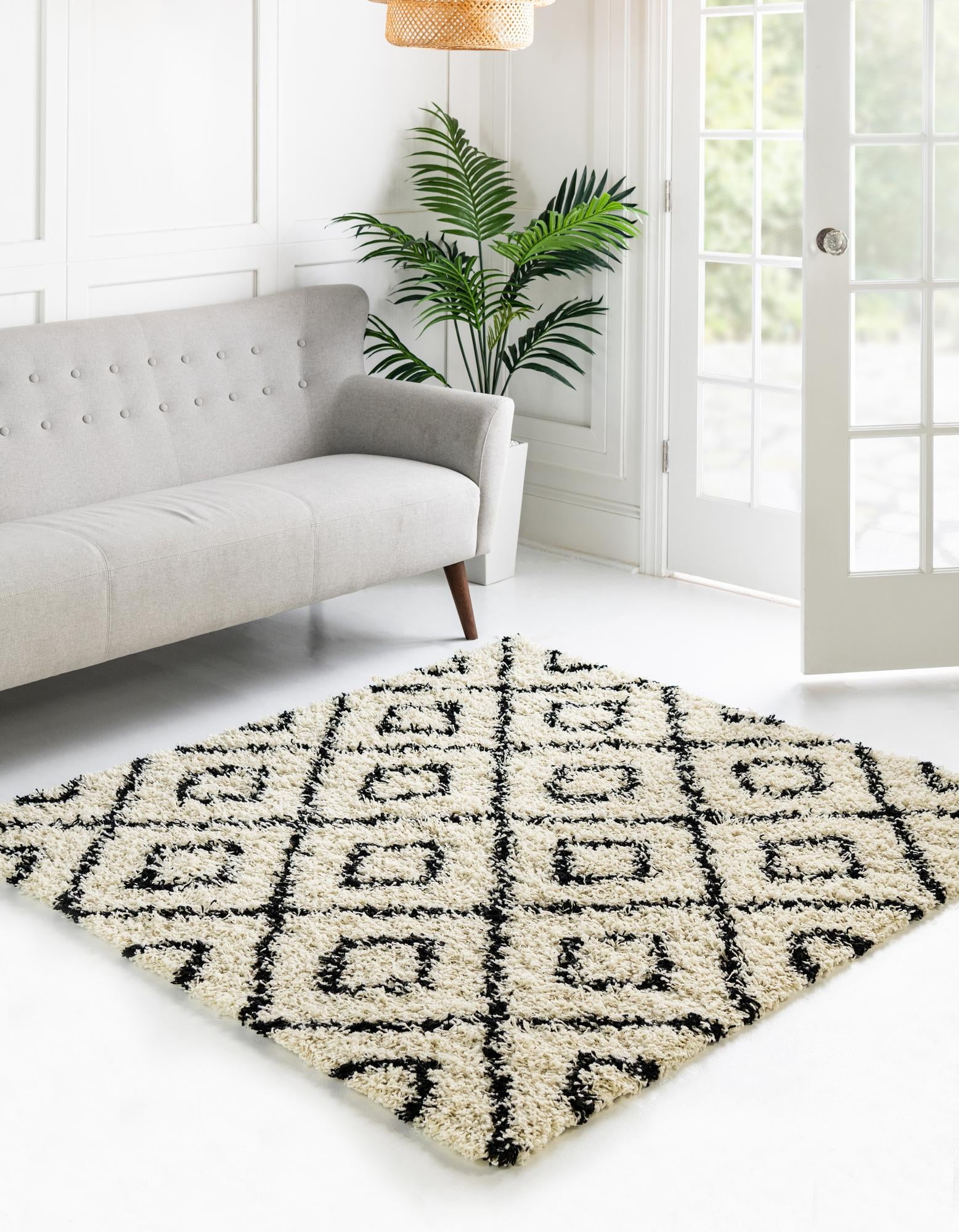 Unique Loom Trellis Shag Collection Area Rug - Ruth (3' 3