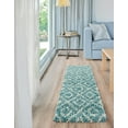 thumbnail image 1 of Unique Loom Trellis Shag Collection Area Rug - Ruth (3' 3" x 16' 5" Runner Aqua/Ivory), 1 of 9