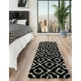 thumbnail image 1 of Unique Loom Trellis Shag Collection Area Rug - Ruth (3' 3" x 16' 5" Runner Black and White/Ivory), 1 of 10
