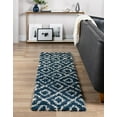 thumbnail image 1 of Unique Loom Trellis Shag Collection Area Rug - Ruth (3' 3" x 16' 5" Runner Navy Blue/Ivory), 1 of 11