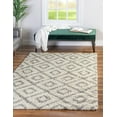 thumbnail image 1 of Unique Loom Trellis Shag Collection Area Rug - Ruth (4' x 6' Rectangle Ivory/Gray), 1 of 11