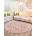 thumbnail image 1 of Unique Loom Trellis Shag Collection Area Rug - Ruth (5' 3" Round Light Pink/Ivory), 1 of 12