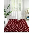 thumbnail image 1 of Unique Loom Trellis Shag Collection Area Rug - Ruth (5' 3" Square Burgundy Red/Ivory), 1 of 10