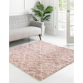 thumbnail image 1 of Unique Loom Trellis Shag Collection Area Rug - Ruth (5' 3" Square Light Pink/Ivory), 1 of 11