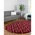 thumbnail image 1 of Unique Loom Trellis Shag Collection Area Rug - Ruth (5' 3" x 8' Oval Burgundy Red/Ivory), 1 of 11