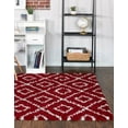 thumbnail image 1 of Unique Loom Trellis Shag Collection Area Rug - Ruth (5' 3" x 8' Rectangle Burgundy Red/Ivory), 1 of 10