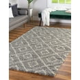 thumbnail image 1 of Unique Loom Trellis Shag Collection Area Rug - Ruth (5' 3" x 8' Rectangle Gray/Ivory), 1 of 11