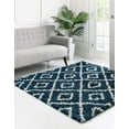 thumbnail image 1 of Unique Loom Trellis Shag Collection Area Rug - Ruth (6' Square Navy Blue/Ivory), 1 of 10