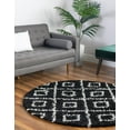 thumbnail image 1 of Unique Loom Trellis Shag Collection Area Rug - Ruth (7' 10" Round Black and White/Ivory), 1 of 10