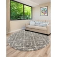 thumbnail image 1 of Unique Loom Trellis Shag Collection Area Rug - Ruth (7' 10" Round Gray/Ivory), 1 of 11