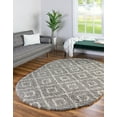 thumbnail image 1 of Unique Loom Trellis Shag Collection Area Rug - Ruth (7' 10" x 10' Oval Gray/Ivory), 1 of 11