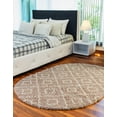 thumbnail image 1 of Unique Loom Trellis Shag Collection Area Rug - Ruth (7' 10" x 10' Oval Light Brown/Ivory), 1 of 12