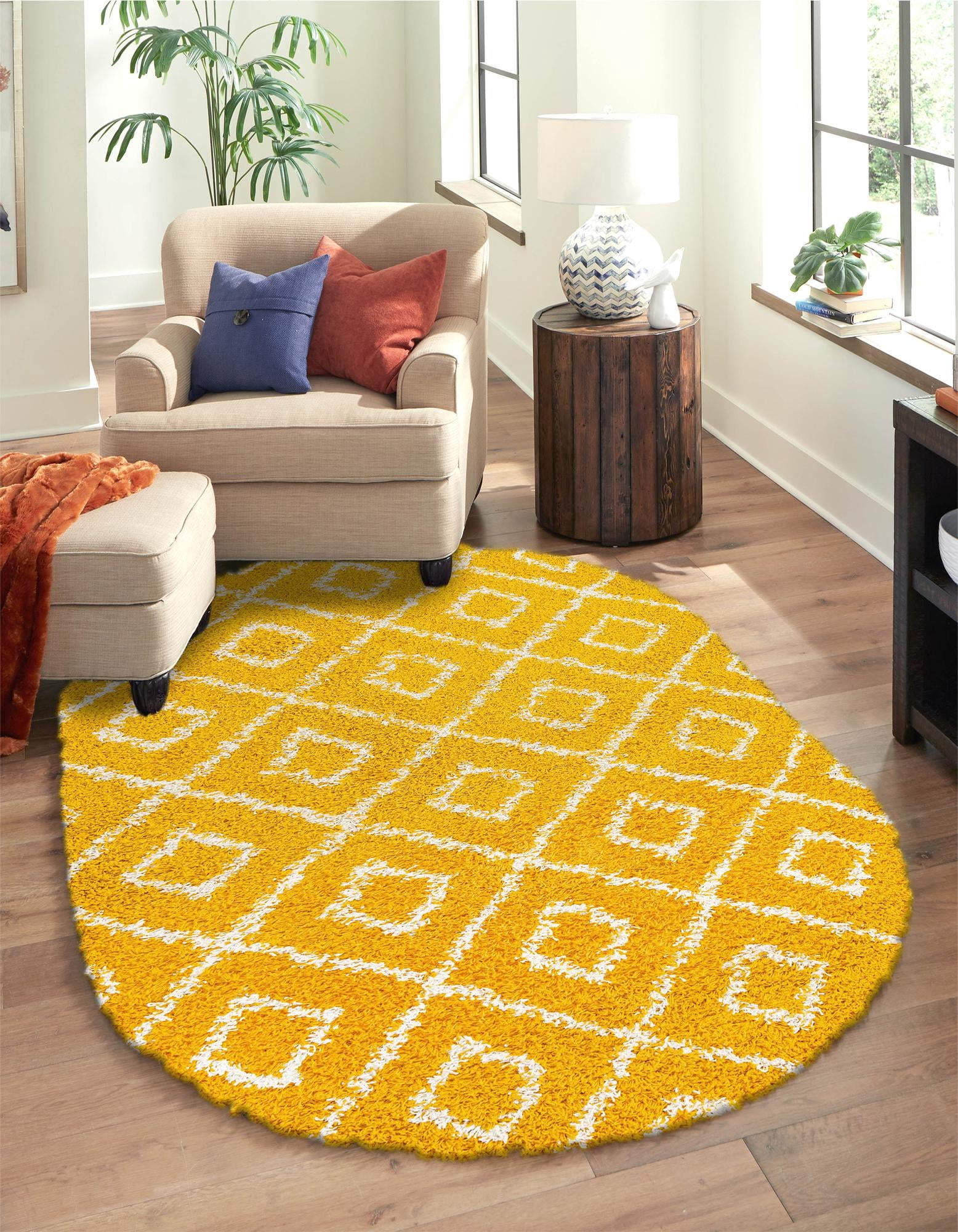 Loom Collection Pattern Rug Unique Loom Trellis Shag Collection Area Rug - Ruth (7' 10