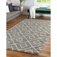 thumbnail image 1 of Unique Loom Trellis Shag Collection Area Rug - Ruth (7' 10" x 10' Rectangle Gray/Ivory), 1 of 11