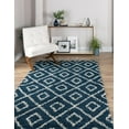 thumbnail image 1 of Unique Loom Trellis Shag Collection Area Rug - Ruth (9' x 12' Rectangle Navy Blue/Ivory), 1 of 11