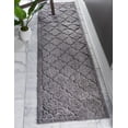 thumbnail image 1 of Unique Loom Trellis Shag Collection Area Rug - Traditional (2' 7" x 10' Runner Dark Gray), 1 of 10