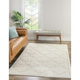 thumbnail image 1 of Unique Loom Trellis Shag Collection Area Rug - Traditional (4' 1" x 6' 1" Rectangle Ivory), 1 of 9